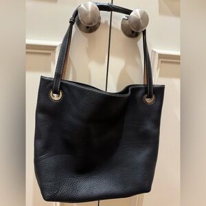 Black Leather Dooney & Bourke Grommet Bag